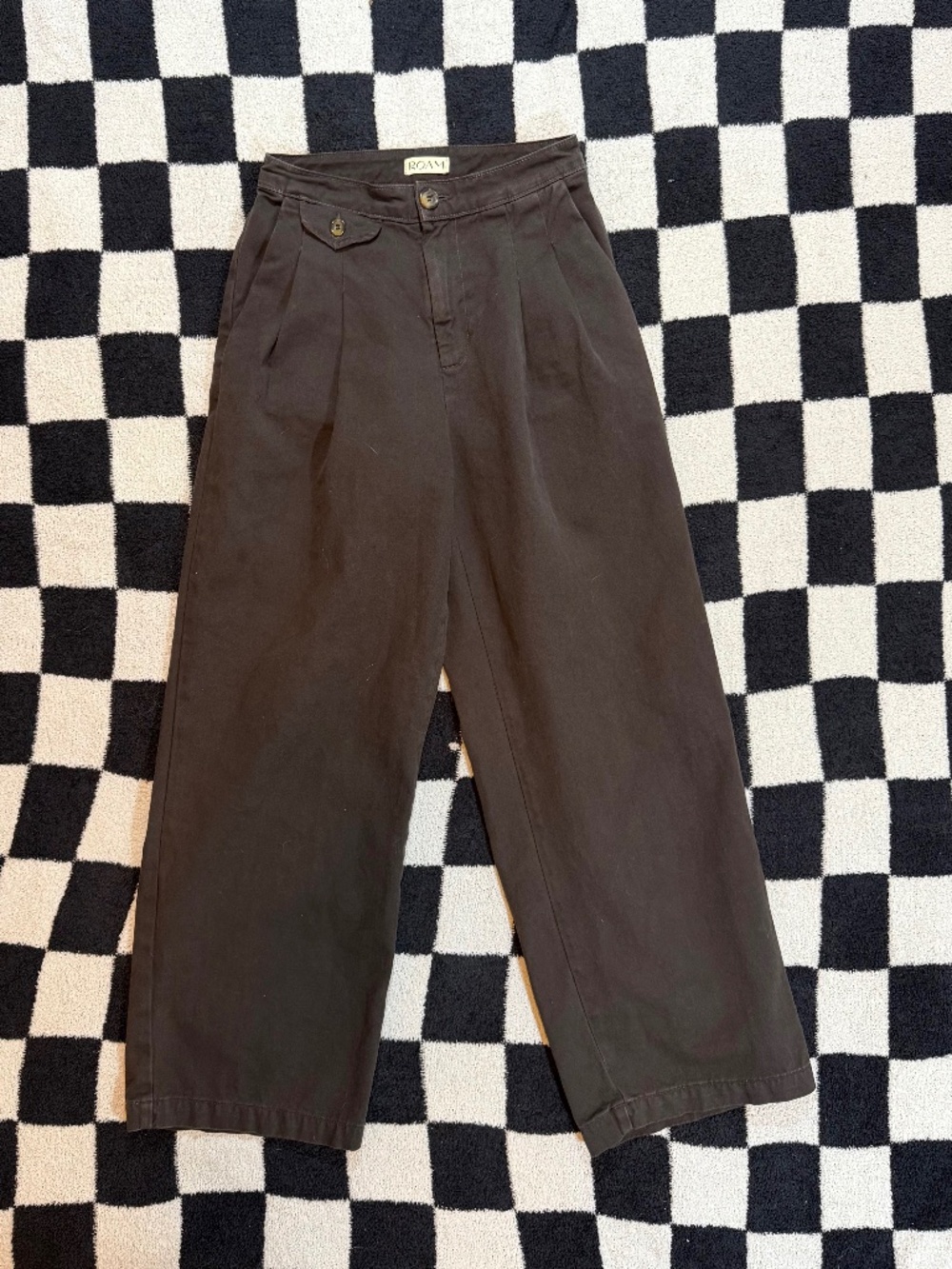 roam wide leg pleated trousers size xs made in usa